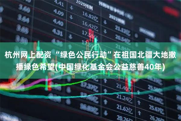 杭州网上配资 “绿色公民行动”在祖国北疆大地撒播绿色希望(中国绿化基金会公益慈善40年)
