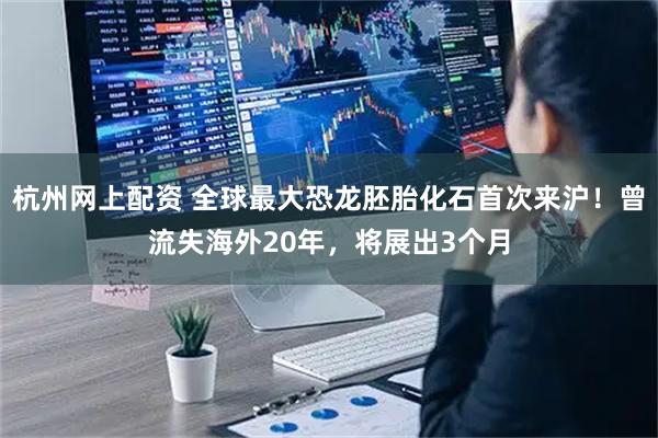 杭州网上配资 全球最大恐龙胚胎化石首次来沪！曾流失海外20年，将展出3个月